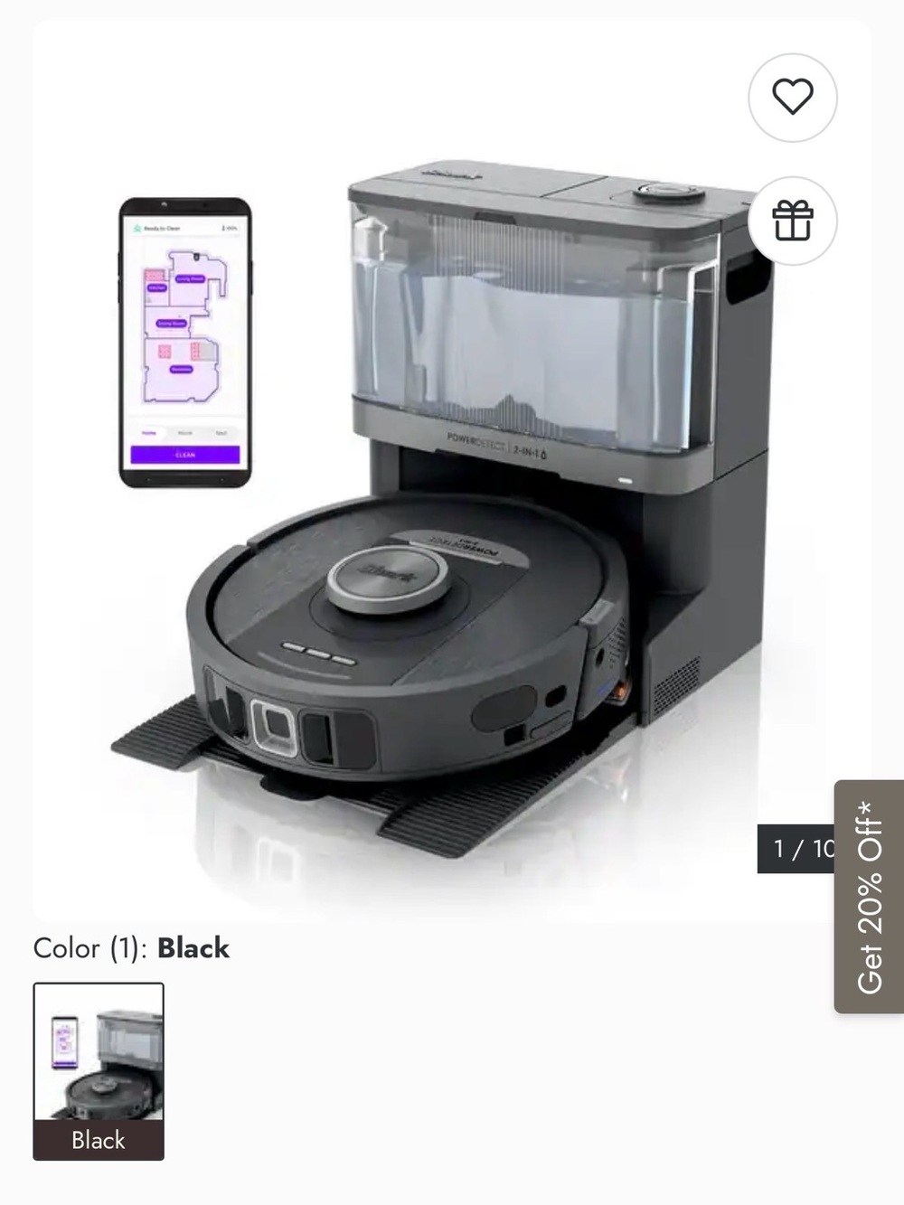 Smart Robot Vacuum with Auto-Empty Base - Black